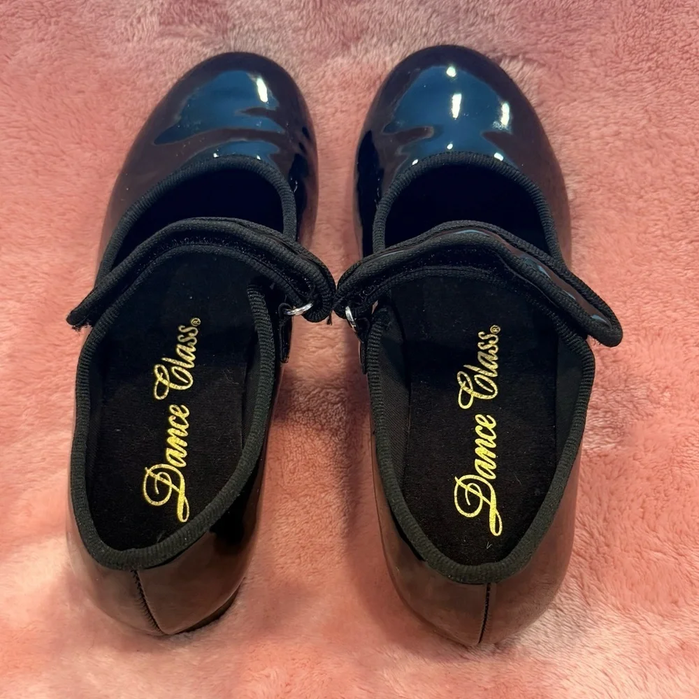 Dance Class Black Tap glossy Shoes Girls Size 1 – Tap Plates performance jazz